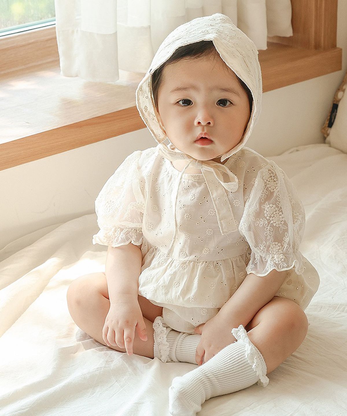 아림클로젯(ARIMCLOSET) 데이지 꽃잎이 흩날릴쯤에 눈부신 우리아가 - 아기 레이스 바디슈트