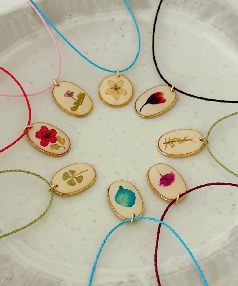 pressed flower necklace (12colors)