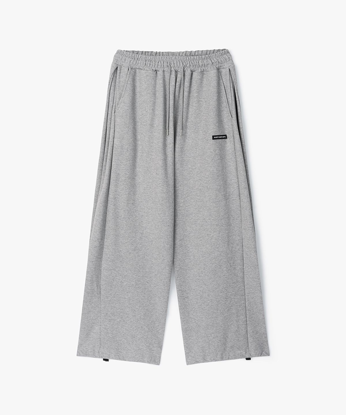 퍼프퍼프뎁트(PUFF PUFF DEPT) Side Pleats Wide String Sweat Pants GREY