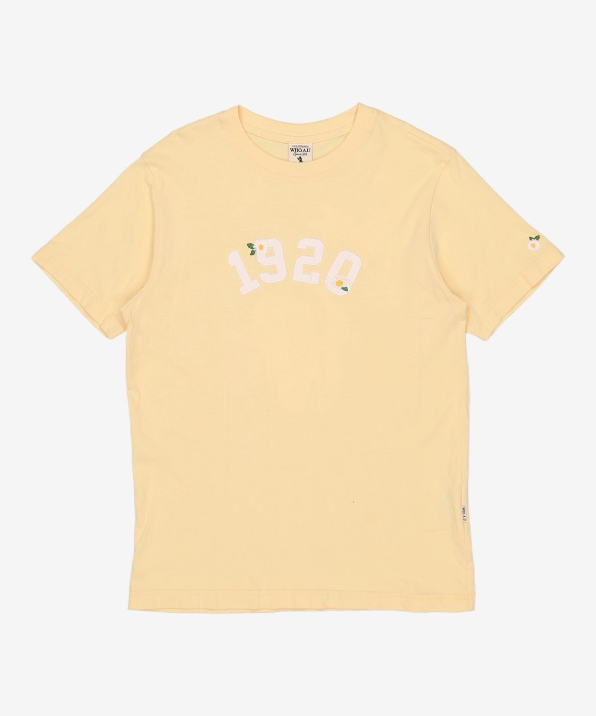 후아유(WHO.A.U) 플라워 패치 반팔티 WHRAB2332F S
