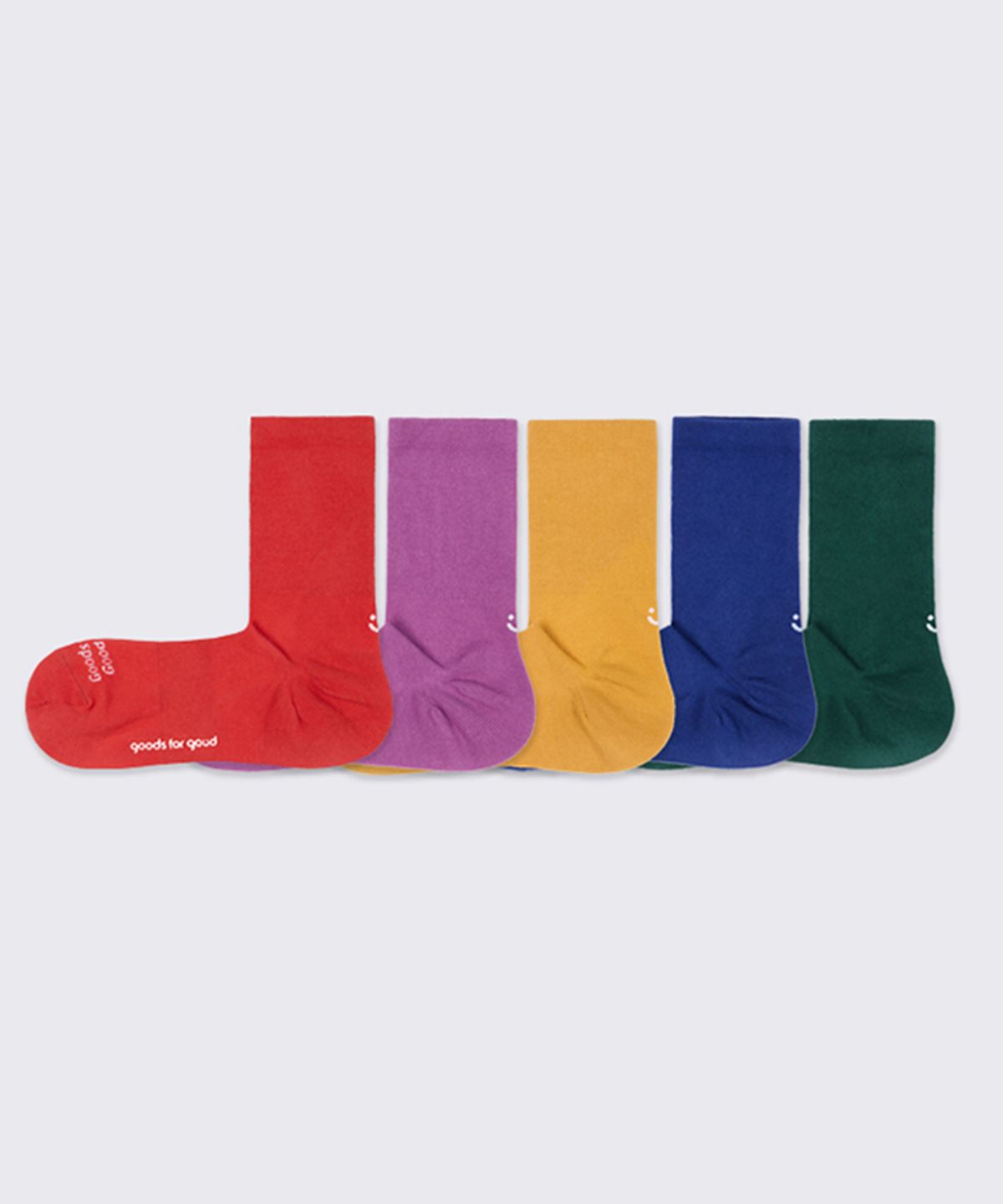 굿즈포굿(GOODS FOR GOOD) [기부양말][비비드 컬러 5팩] 남녀공용 직각 뒷꿈치 크루 삭스_5color