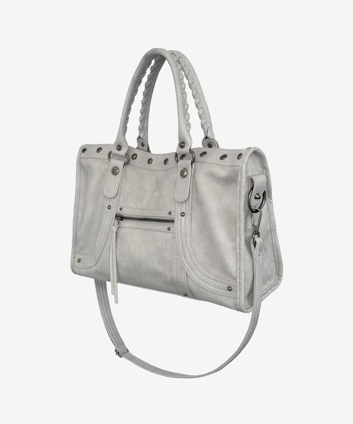 블랙 퍼플(BLACK PURPLE) 벨튼 커브 토트백_라이트 그레이 Velton Curve Tote Bag_Light Gray