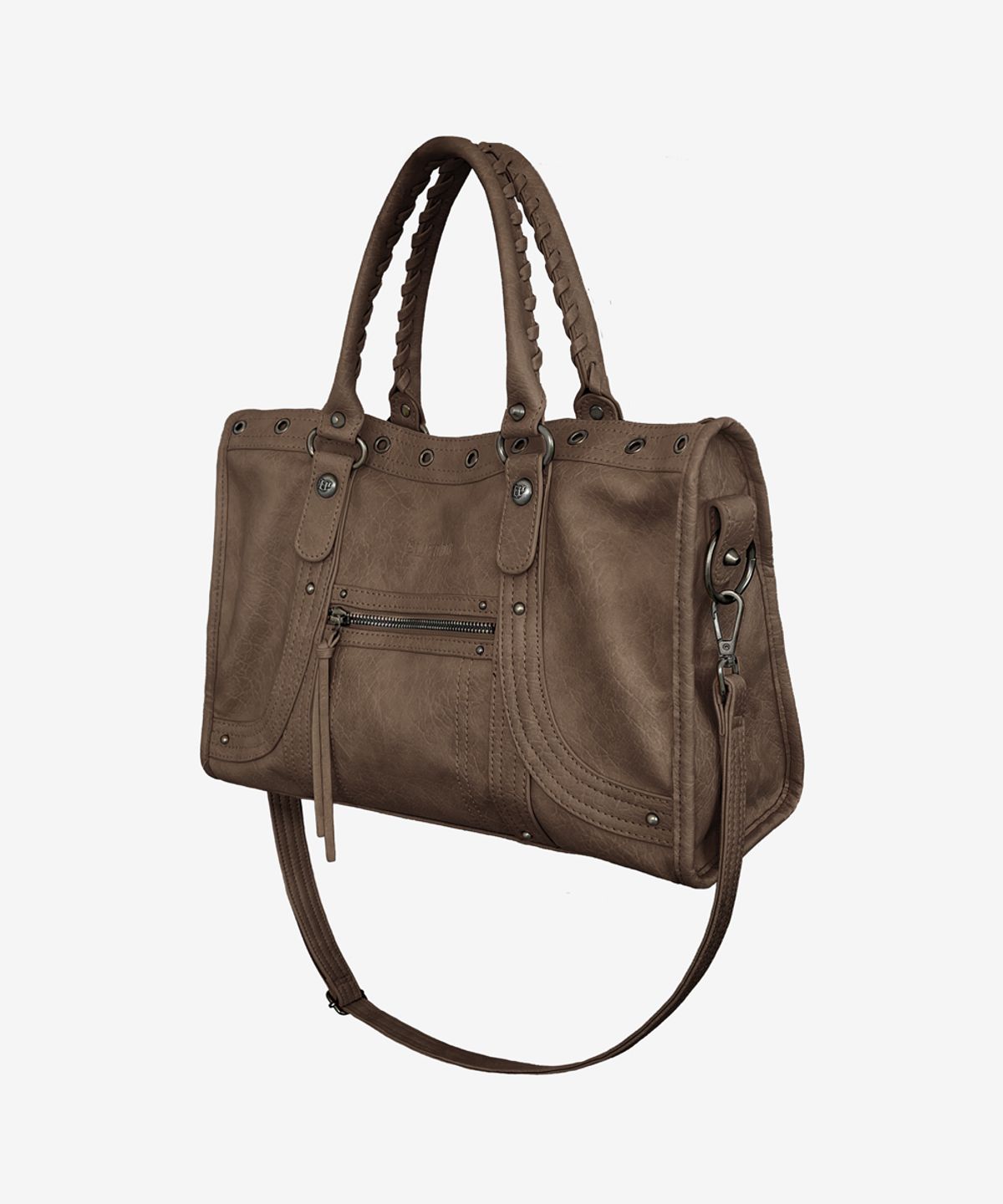 블랙 퍼플(BLACK PURPLE) 벨튼 커브 토트백_브라운 Velton Curve Tote Bag_Brown