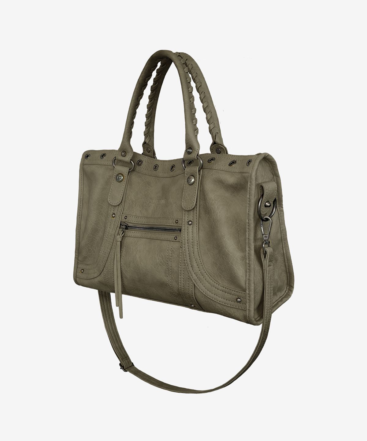 블랙 퍼플(BLACK PURPLE) 벨튼 커브 토트백_카키 Velton Curve Tote Bag_Khaki