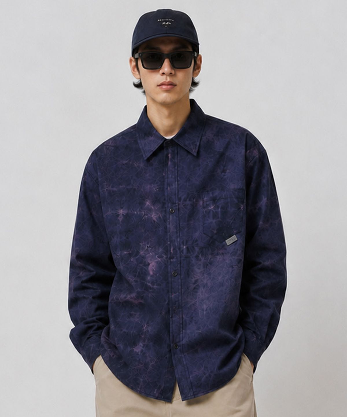 키네티클로(KINETICLO) 물나염 셔츠(PURPLE NAVY)