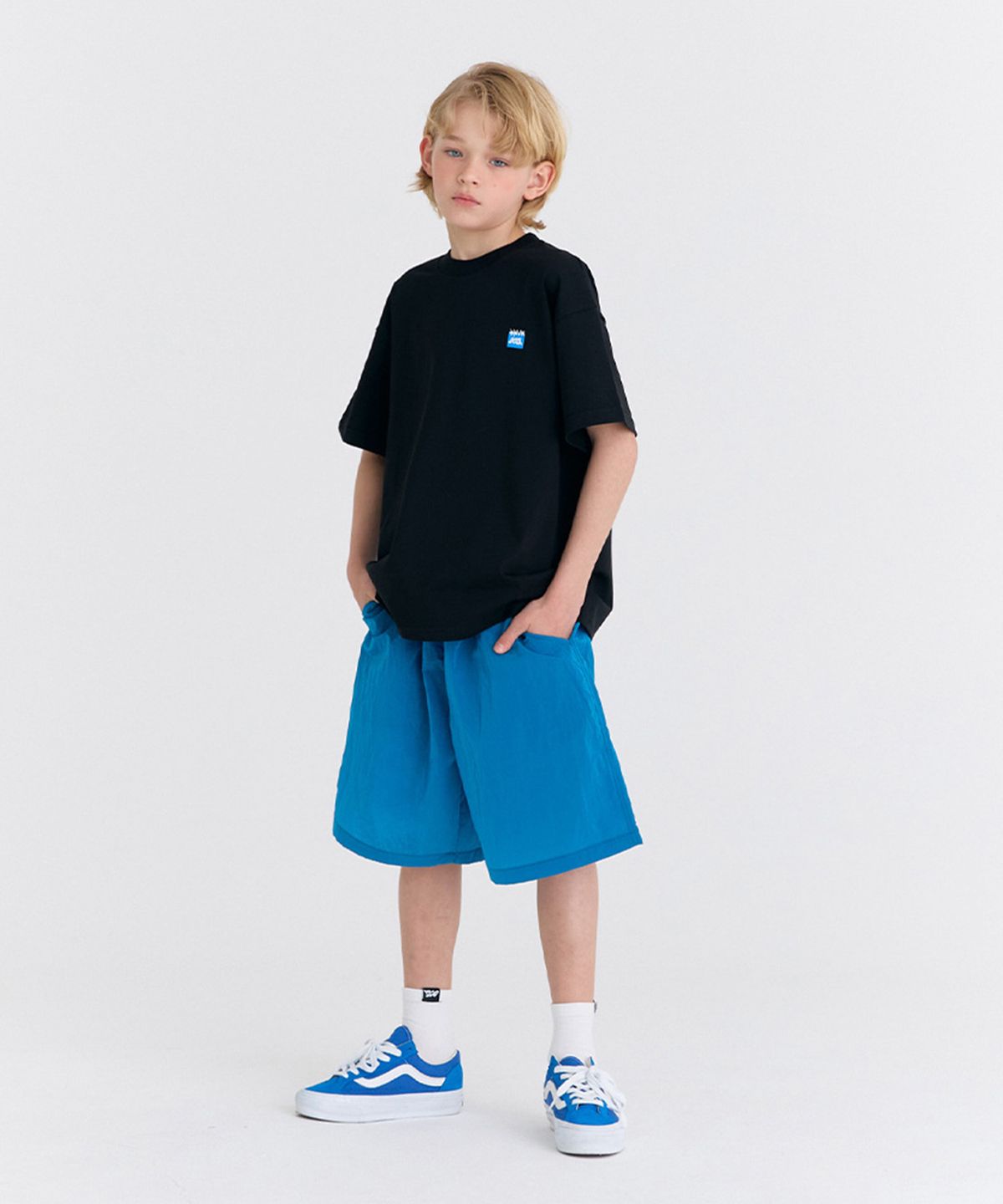 오실롯 주니어(OCELOT JUNIOR) [SET] F30G33 포인트 스퀘어팬츠(블랙/블루)