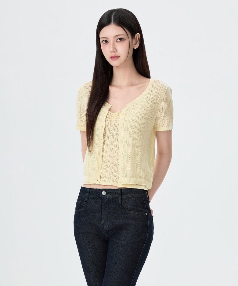 [셋업] 크로셰 반팔 가디건_MIWCKG741T
