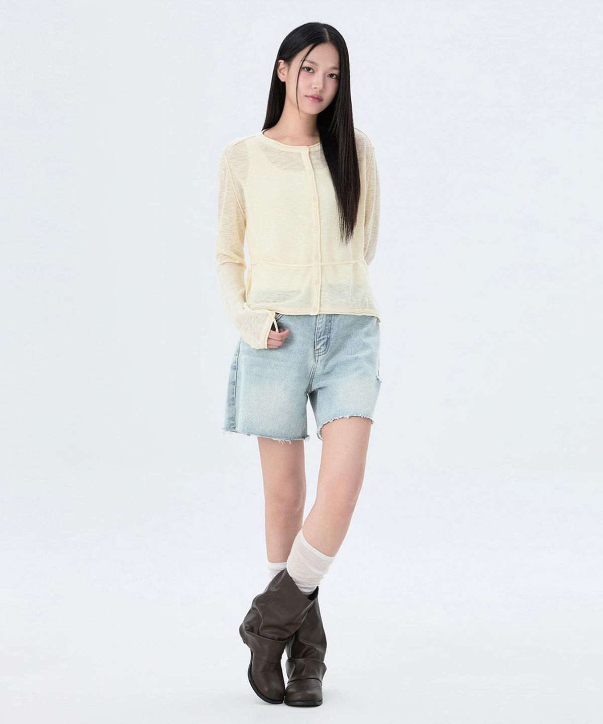 미쏘(MIXXO) 시스루 스트랩 가디건 RE CKG52SS_MIWCKG71QT