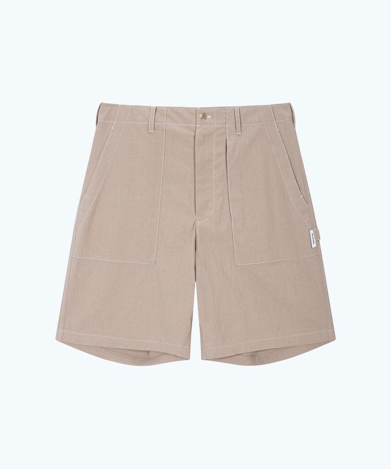 Mixed Linen (Denim Like) Shorts - SAND