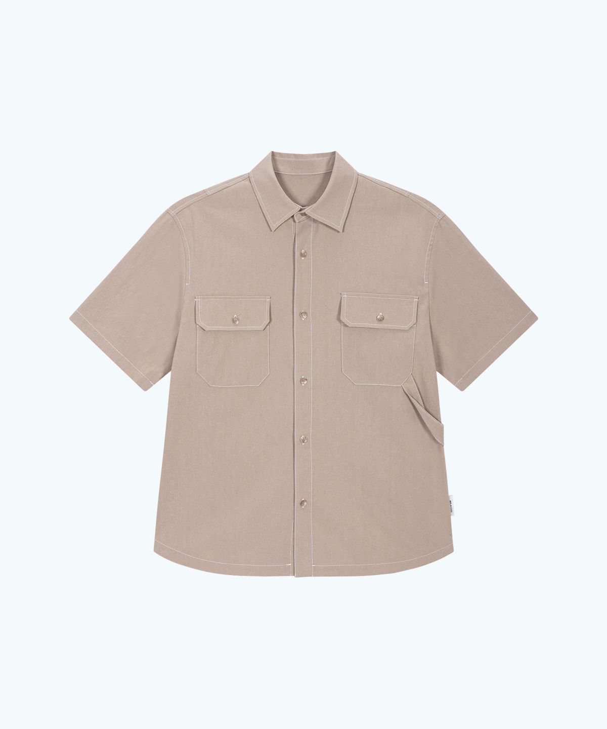 밀라코드(MILACODE) Mixed Linen (Denim Like) Shirt Jacket - SAND