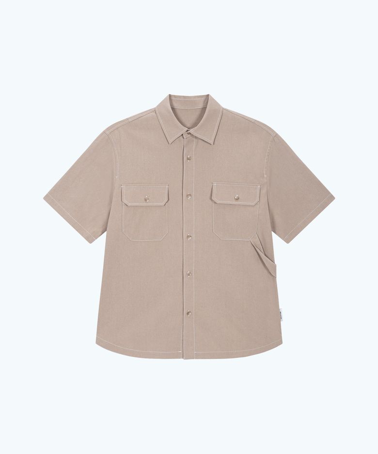 Mixed Linen (Denim Like) Shirt Jacket - SAND