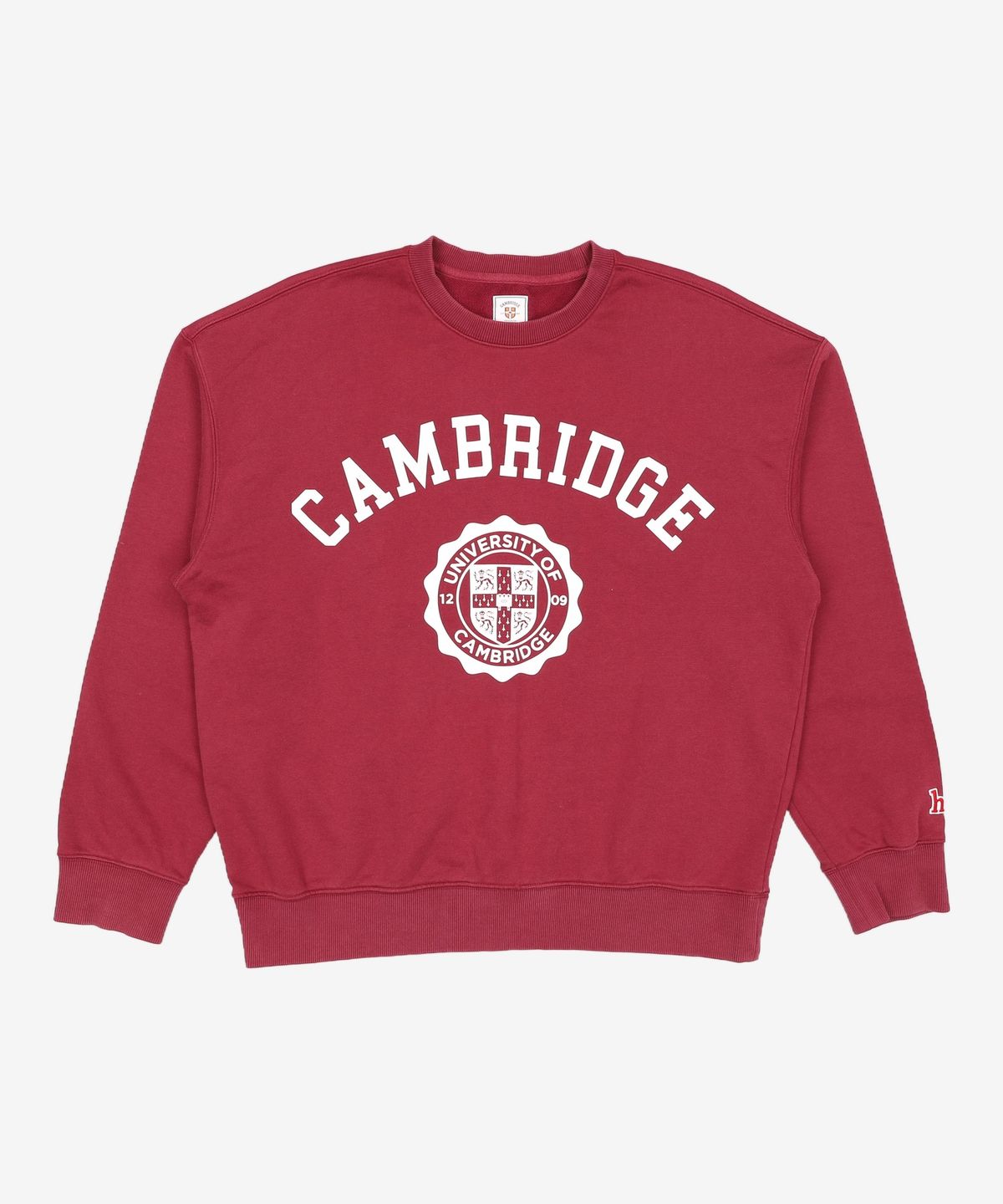 헤지스(HAZZYS) [HIS X CAMBRIDGE] 와인 레터링 솔리드 맨투맨 티셔츠 HZTS1B853D3 L