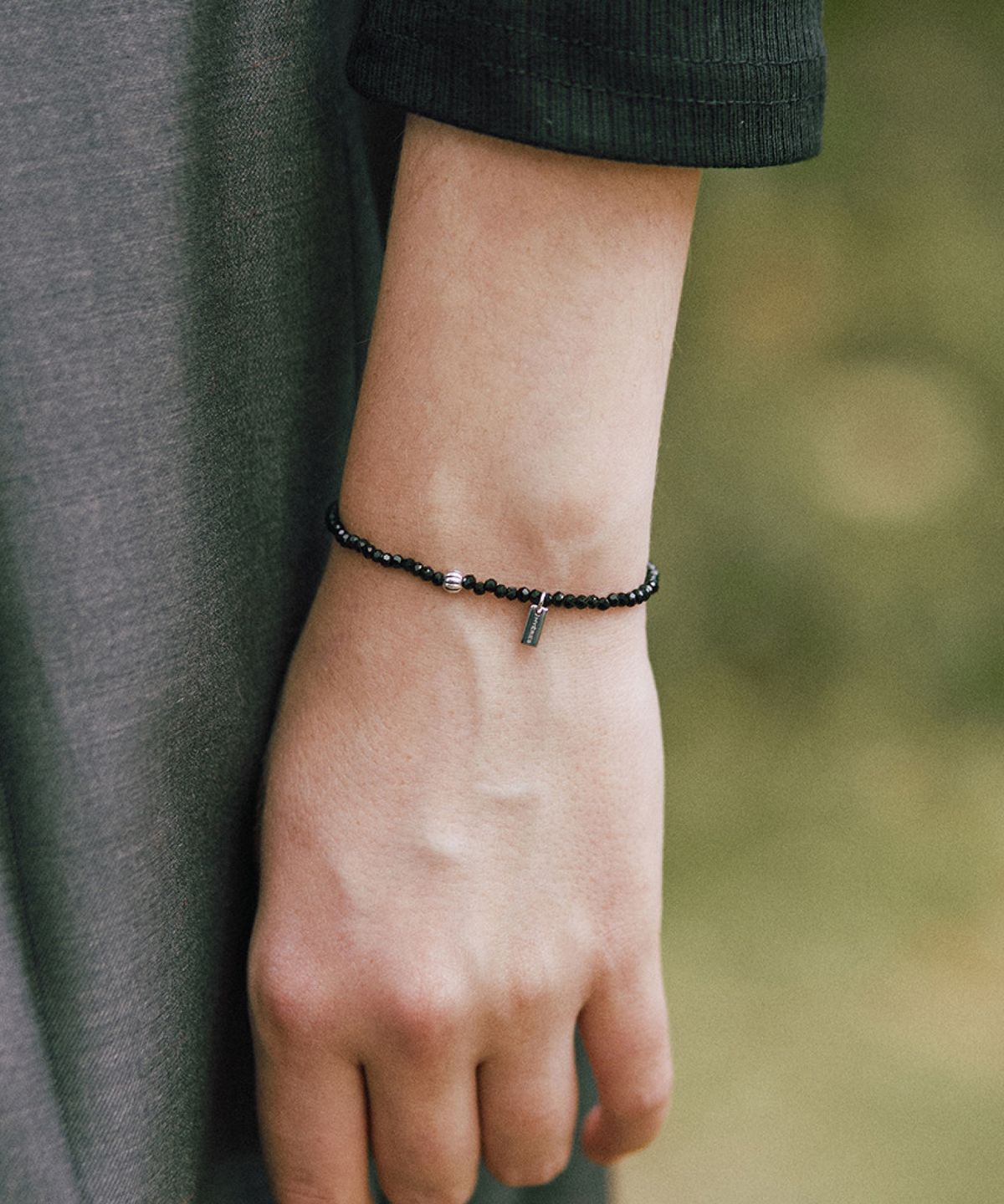 바이이에르(BYHYERES) Pumpkin beads bracelet (Black) BH7B4A717WB175
