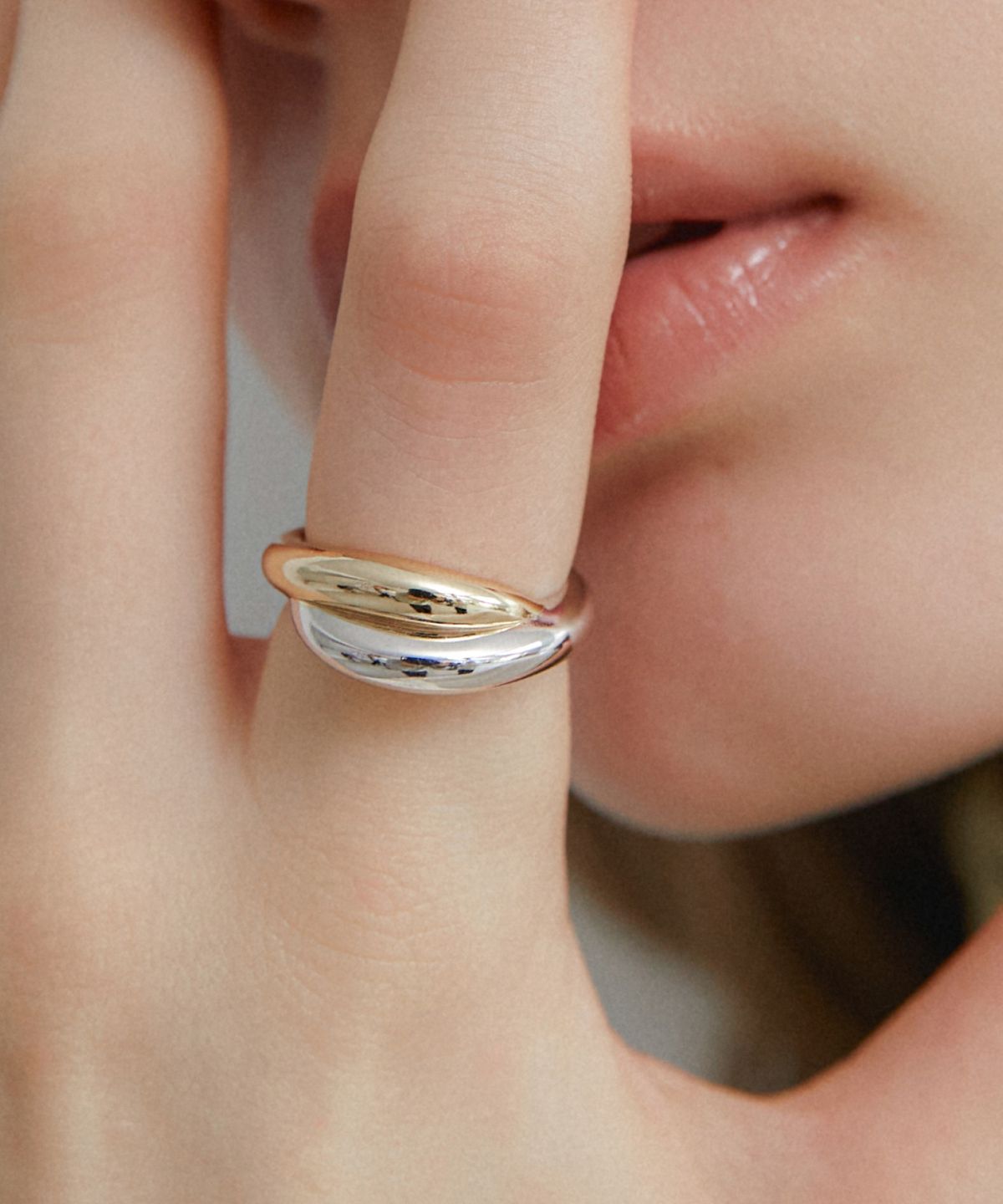 바이이에르(BYHYERES) Echo shell Slim ring (Combi) BH7R5A789CB