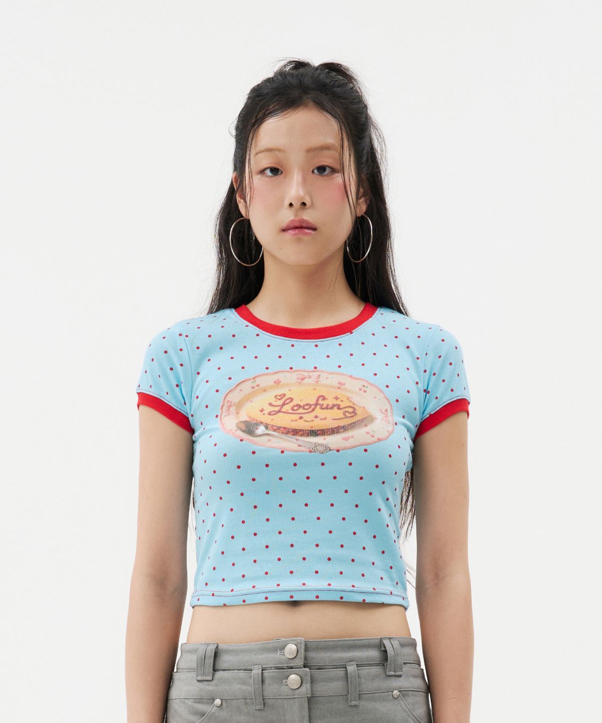 루펀(LOOFUN) Omurice Dot Tee / 오므라이스 도트 티 [Sky Blue]