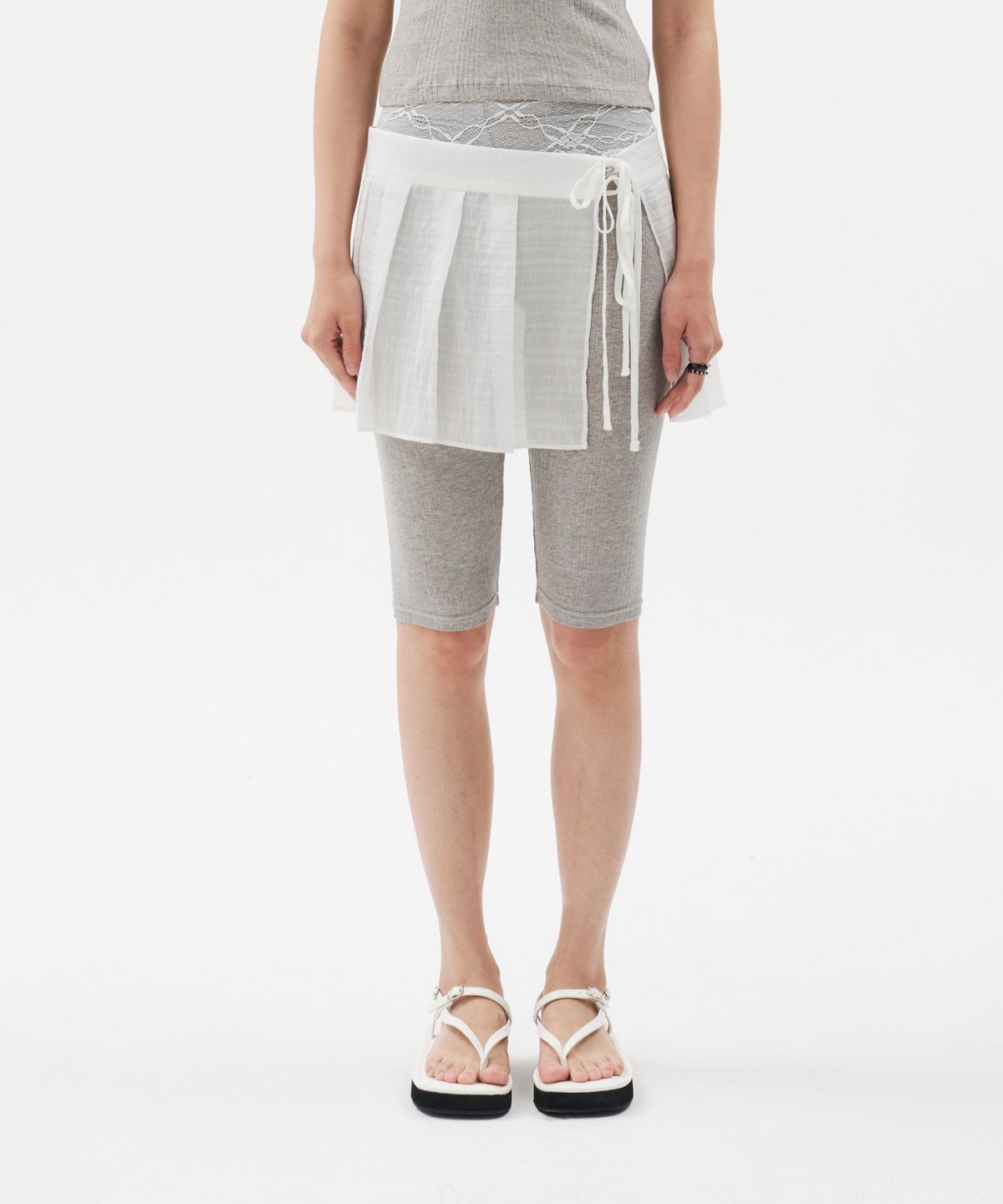 루펀(LOOFUN) Pleated Wrap Skirt / 플리츠 랩 스커트 [White]