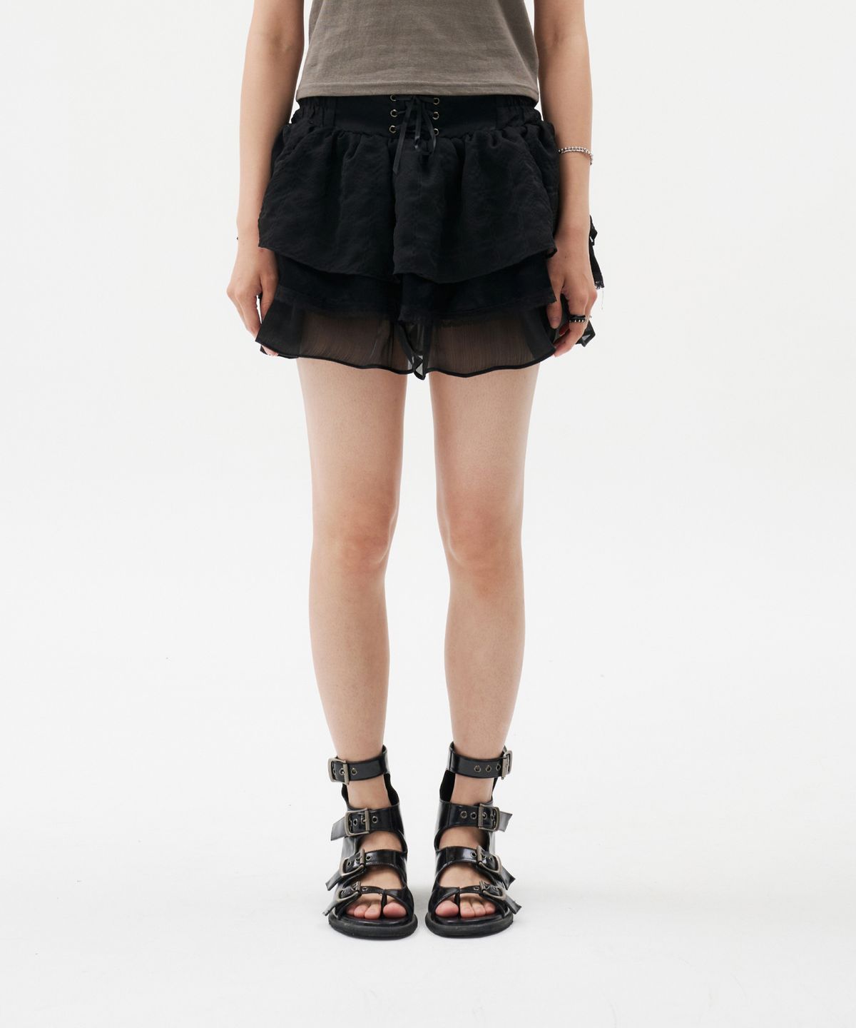 루펀(LOOFUN) Frill Cancan Skirt / 프릴 캉캉 스커트 [Black]