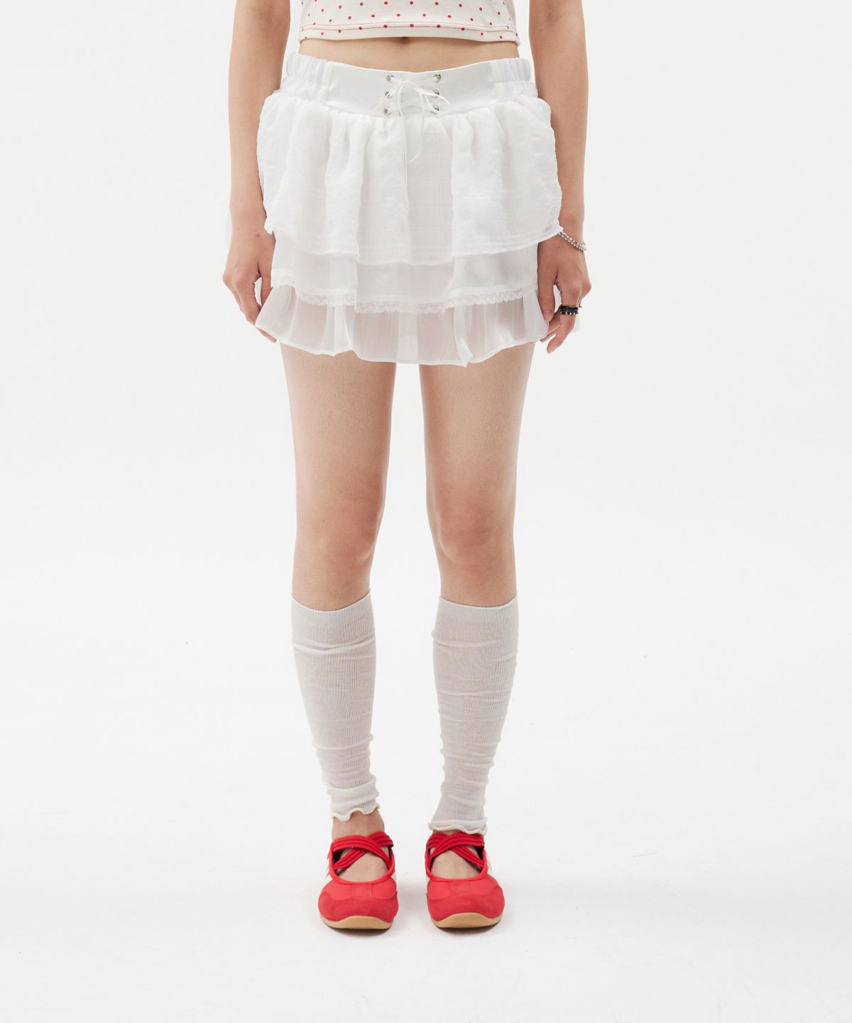 루펀(LOOFUN) Frill Cancan Skirt / 프릴 캉캉 스커트 [White]