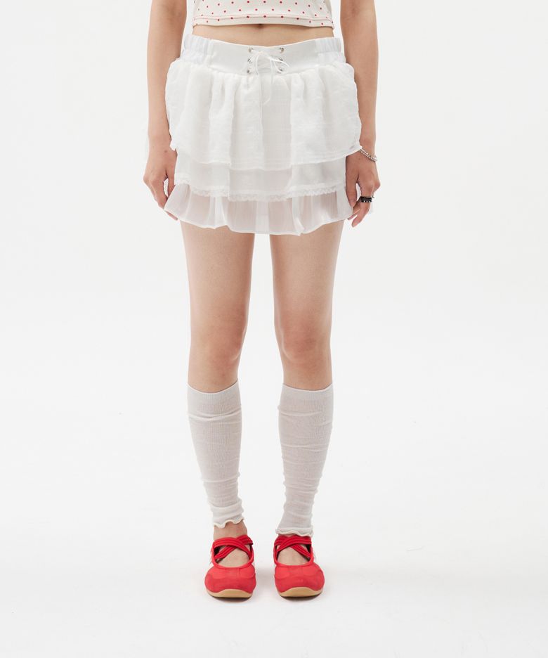 Frill Cancan Skirt / 프릴 캉캉 스커트 [White]