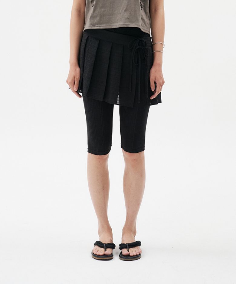 Pleated Wrap Skirt / 플리츠 랩 스커트 [Black]