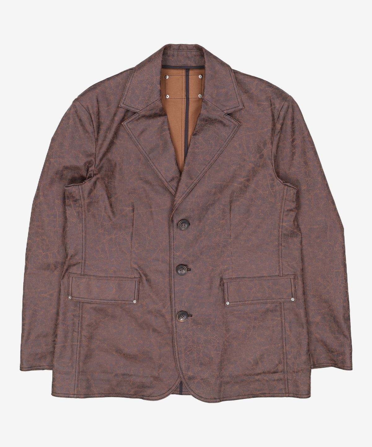 메종미네드(MAISON MINED) CRACK COATING BLAZER BROWN L