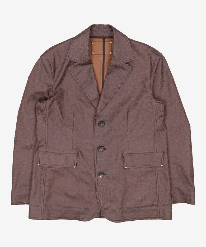 CRACK COATING BLAZER BROWN L