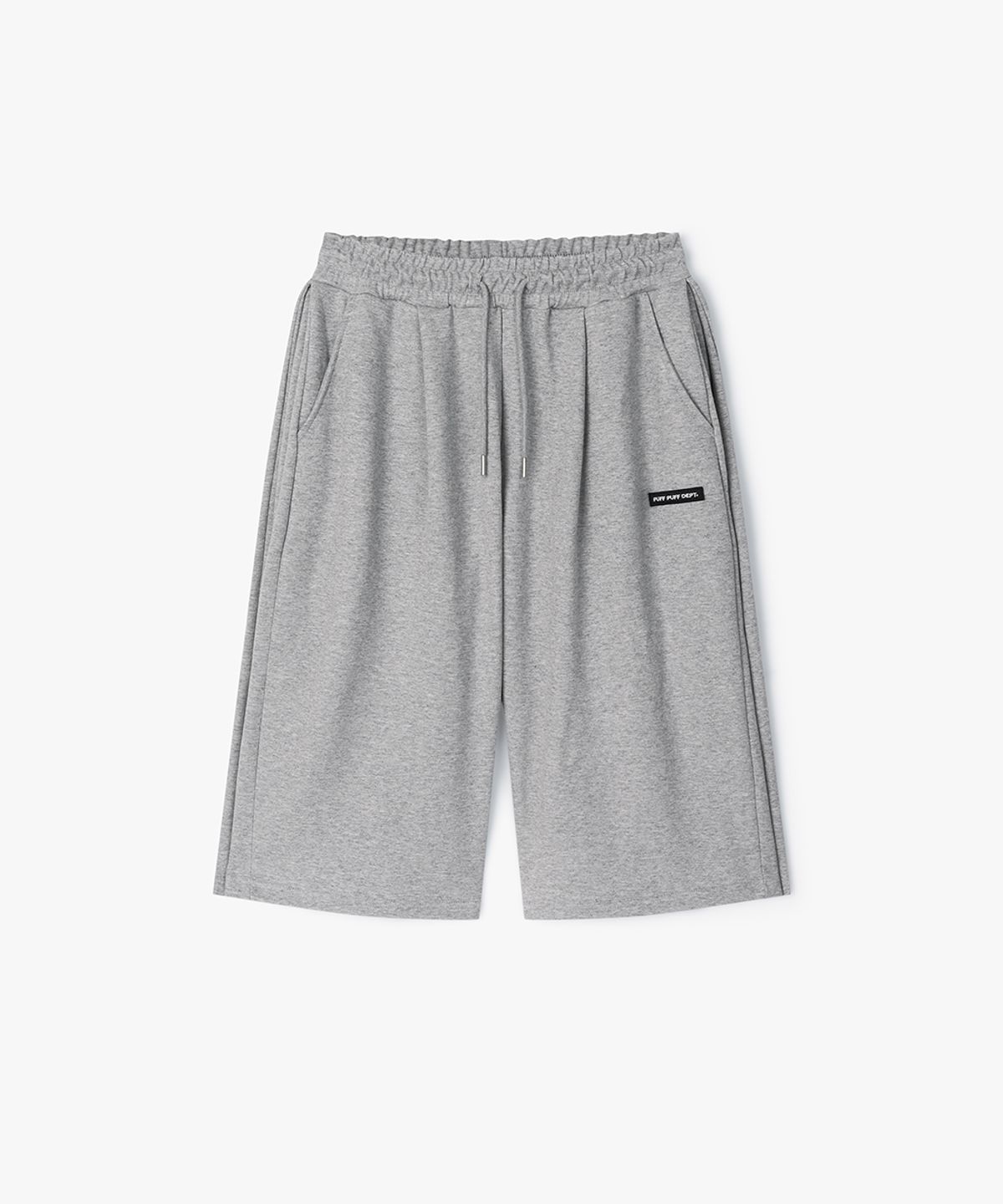퍼프퍼프뎁트(PUFF PUFF DEPT) 3Pleats Bermuda Wide Sweat Shorts GREY