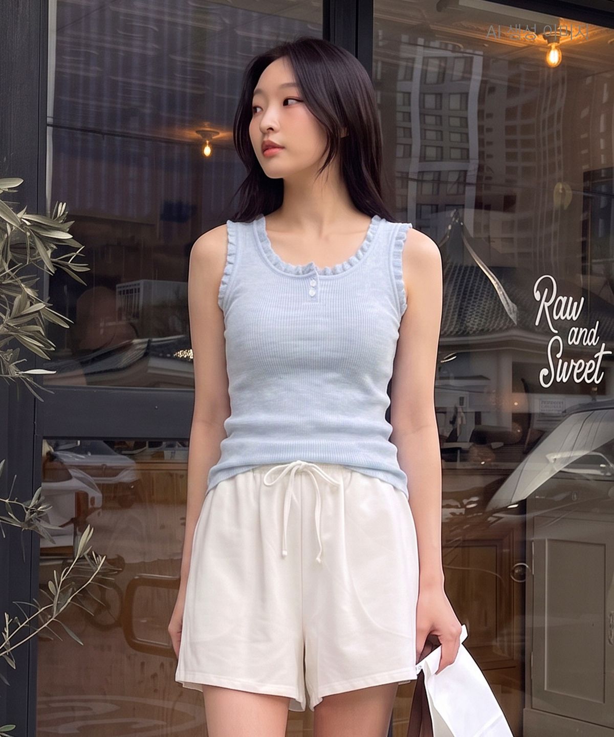 로엠(ROEM) 프릴 나시 스웨터 RMKAG37R14