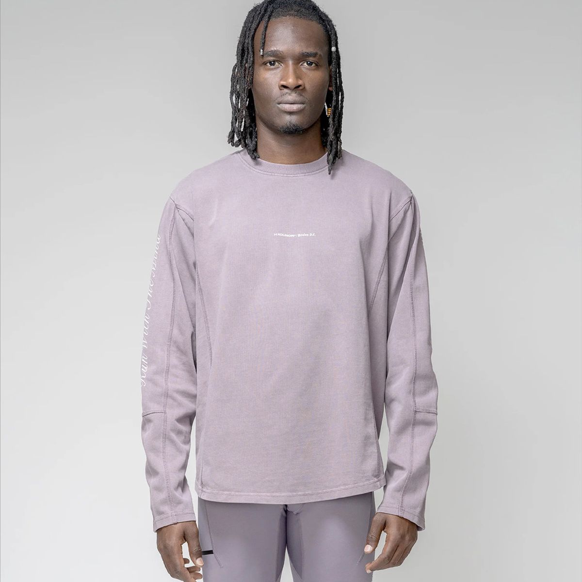 H.쿠모리(H.KOUMORI) Logo Stride Long Sleeve - GRAPE