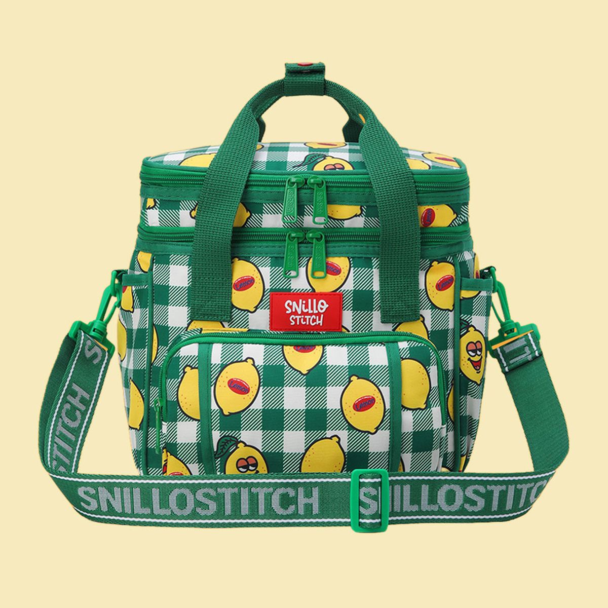 스닐로스티치(SNILLOSTITCH) 포켓 빅 런치 쿨러백 레몬 그린