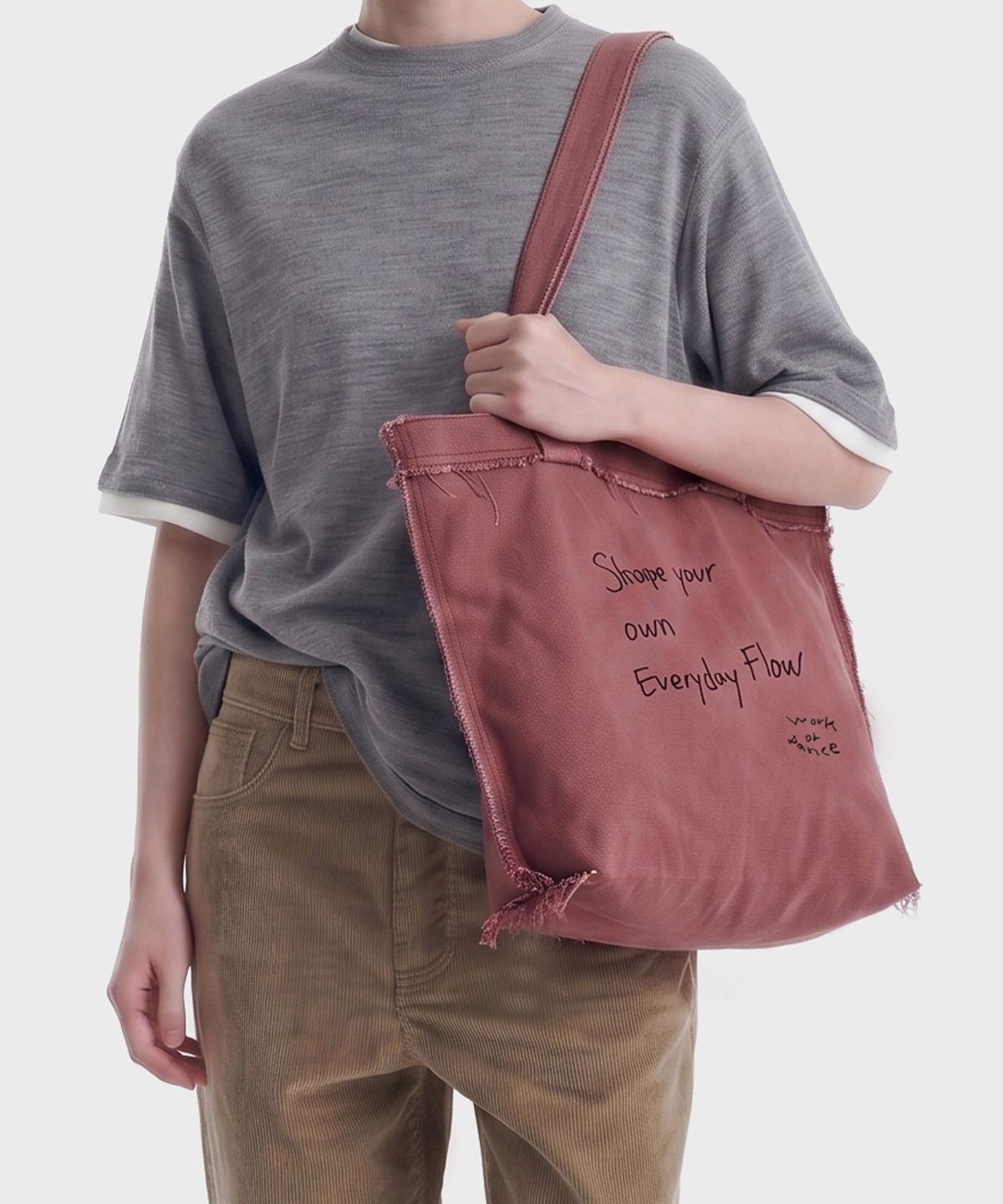 워크 오얼 댄스(WORK OR DANCE) Fray Bag pink