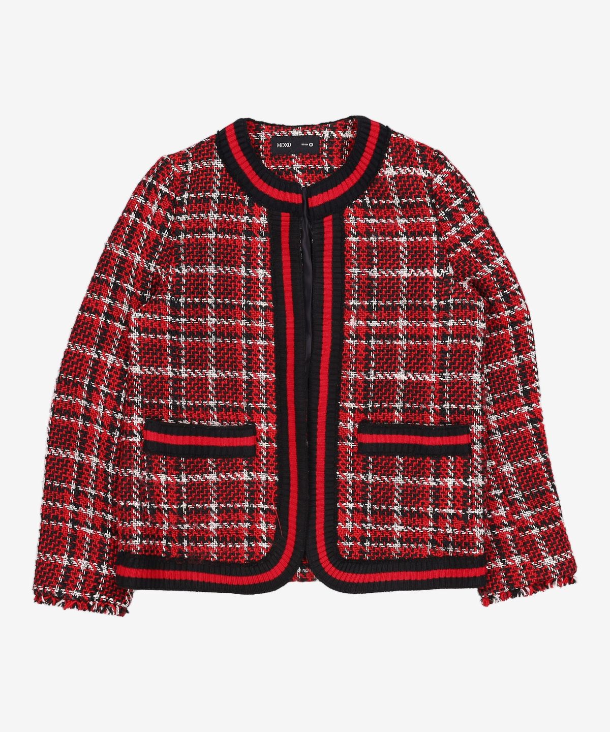미쏘(MIXXO) 배색라인 트위드 자켓 MIWJK9214G M