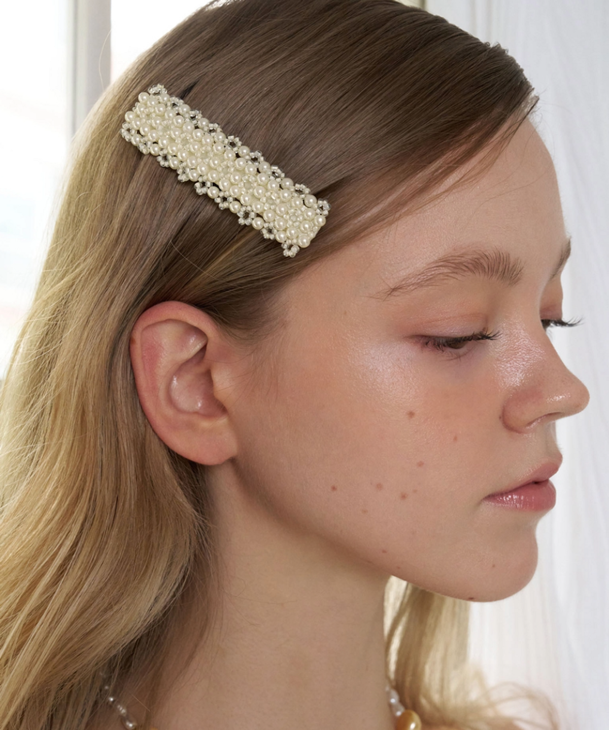 판타스틱 플래닛(FANTASTIC PLANET) pearl beads rectangle hair pin (2colors)