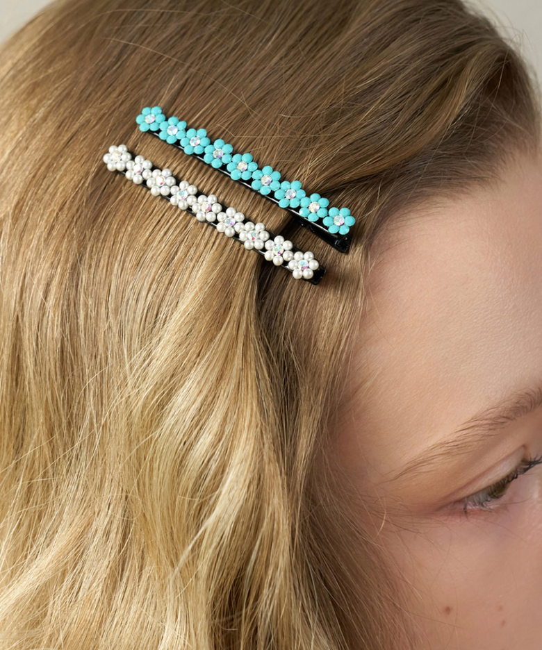 beads flower garden hair pin (2colors)