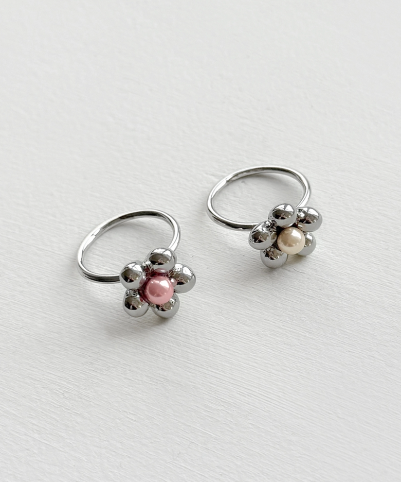 balloon flower pearl ring (2colors)