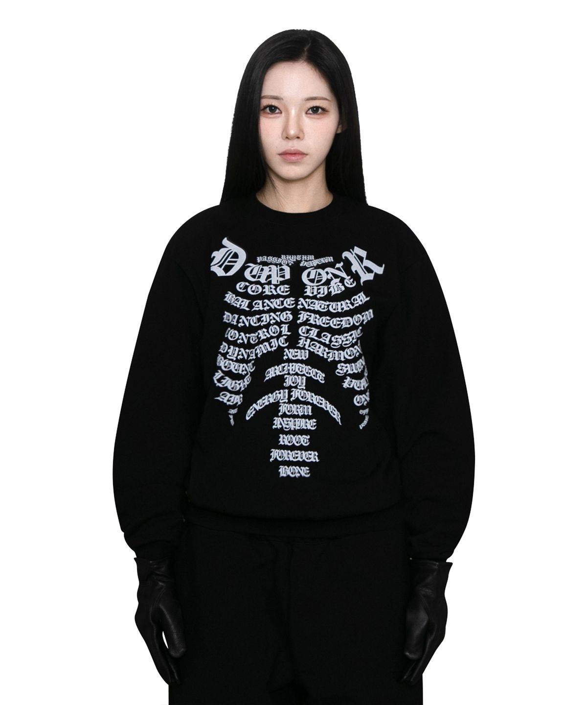 더트(DURT) BONE CORE SWEATSHIRTS (BLACK)
