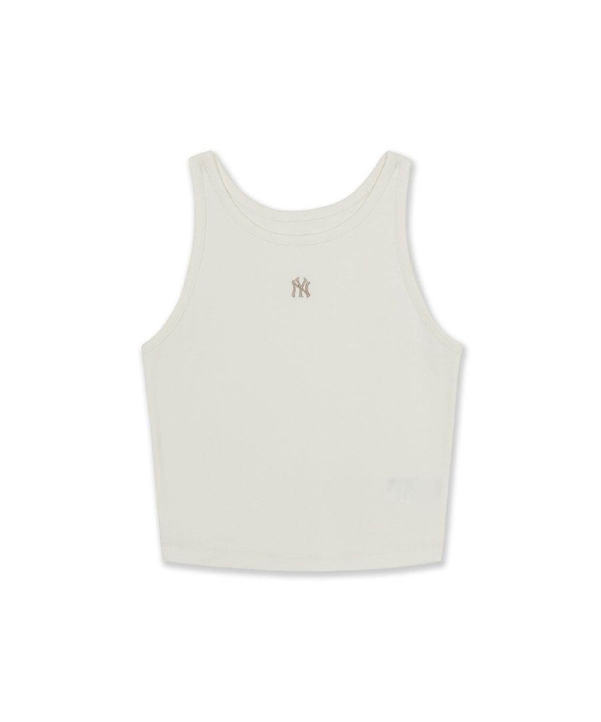 엠엘비(MLB) 여성 베이직 스몰로고 슬림 크롭 나시 티셔츠 NY (Cream)