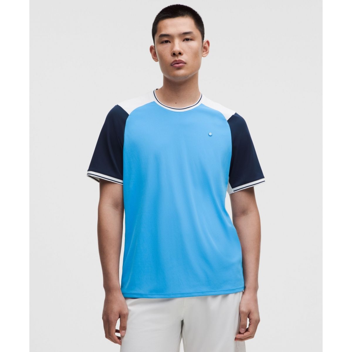 룰루레몬(LULULEMON) UV 프로텍티브 텍스처드 메쉬 테니스 셔츠  OAVE WHT CLBL