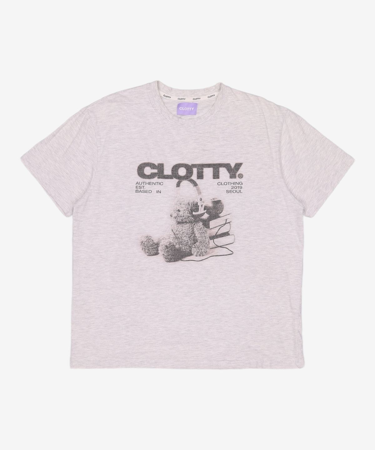 클로티(CLOTTY) BUDDY BEAR GRAPHIC T-SHIRT LIGHT GREY(CY2CMFT518A) FREE