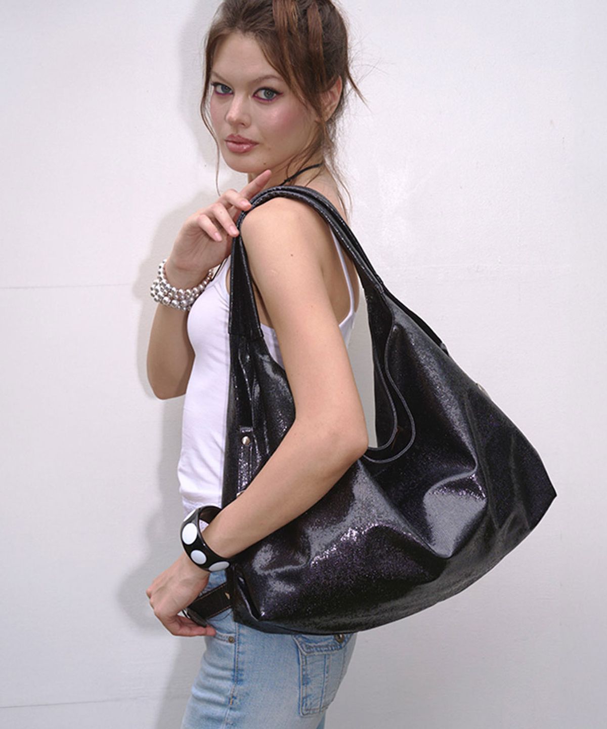 샌드뮤지엄(SAND MUSEUM) CACTUS HOBO BAG [Pearl Black]