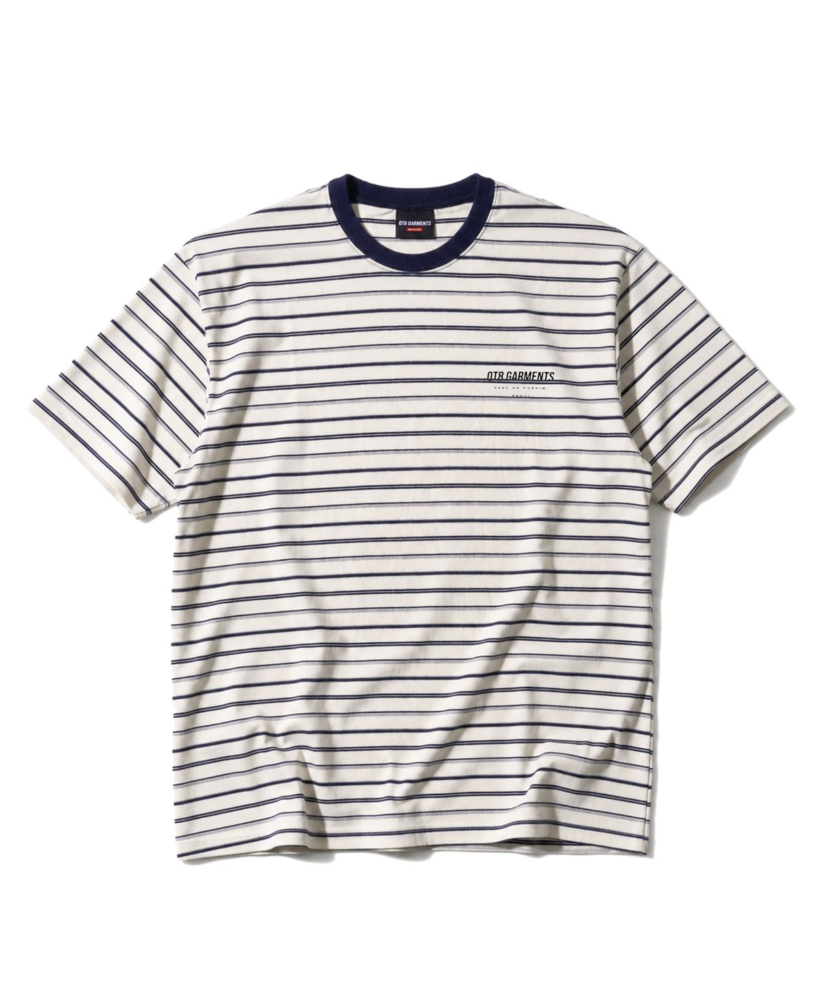 큐티에잇 가먼츠(QT8 GARMENTS) LB Stripe Simple Logo Washed Tee (Ivory)