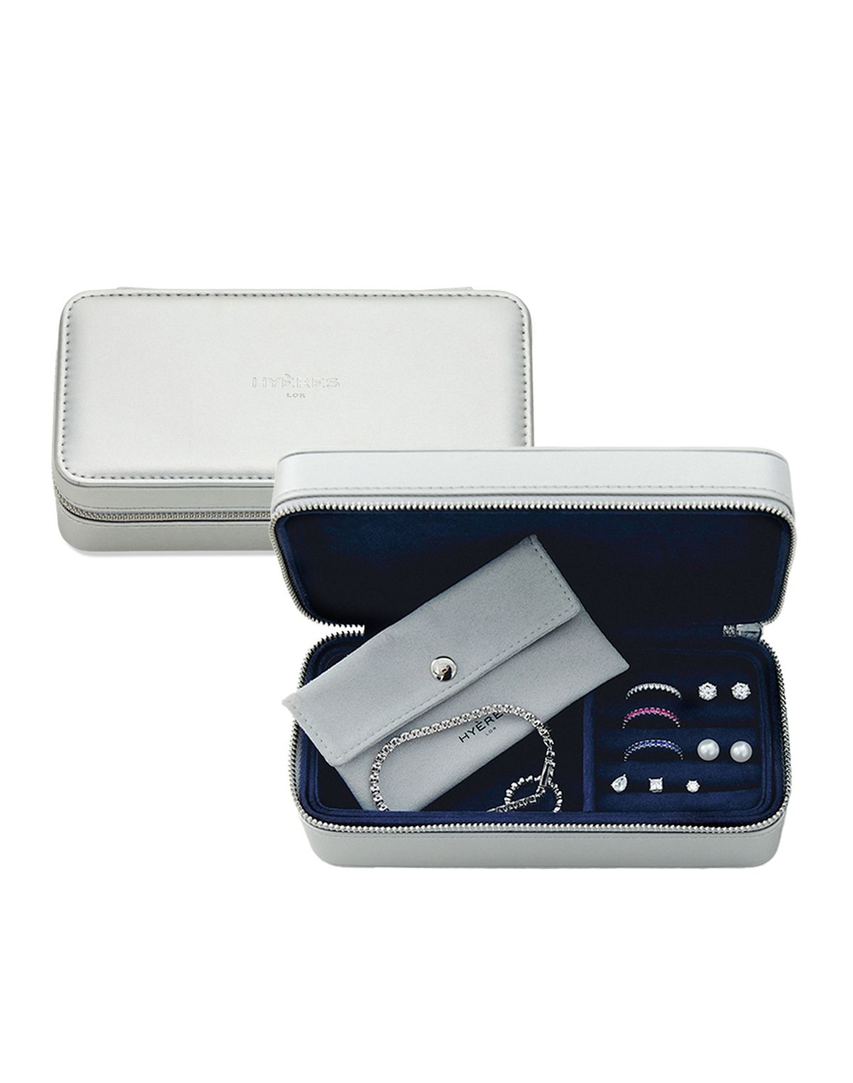 이에르로르(HYERES LOR) 트래블 주얼리 파우치_메탈실버 HL0P65038SVXXX
