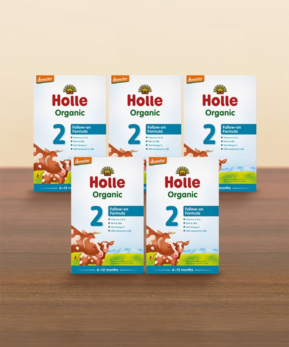 홀레(HOLLE) [홀레] 유기농 분유 2단계 5개 세트 (6~12개월) 500g, 5개