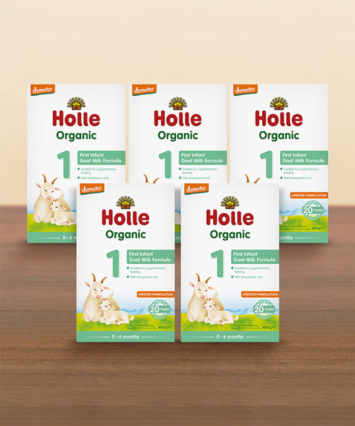 홀레(HOLLE) [홀레] 유기농 산양분유 1단계 5개세트 (0~6개월) 400g, 5개