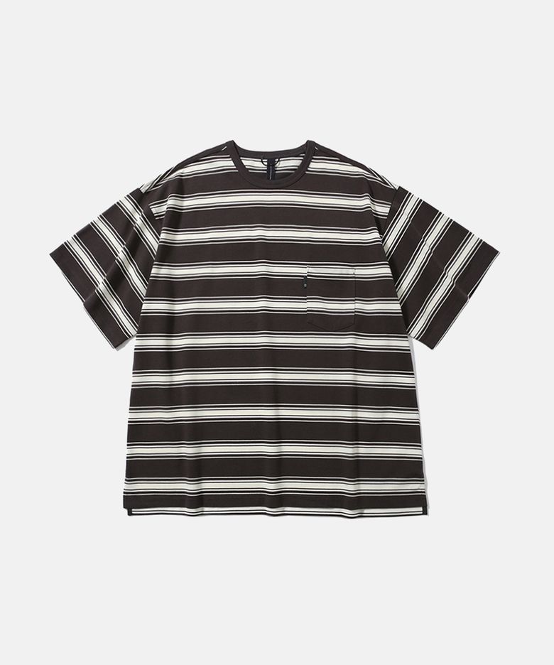 [SS26] ONE POCKET H/S TEE / CHARCOAL STRIPE