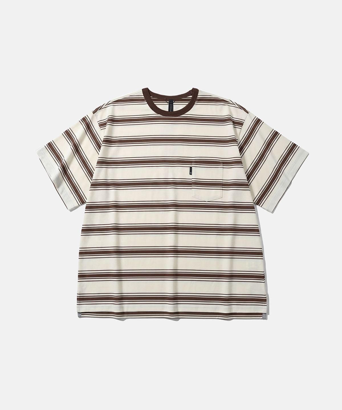 모이프(MOIF) [SS26] ONE POCKET H/S TEE / BROWN STRIPE