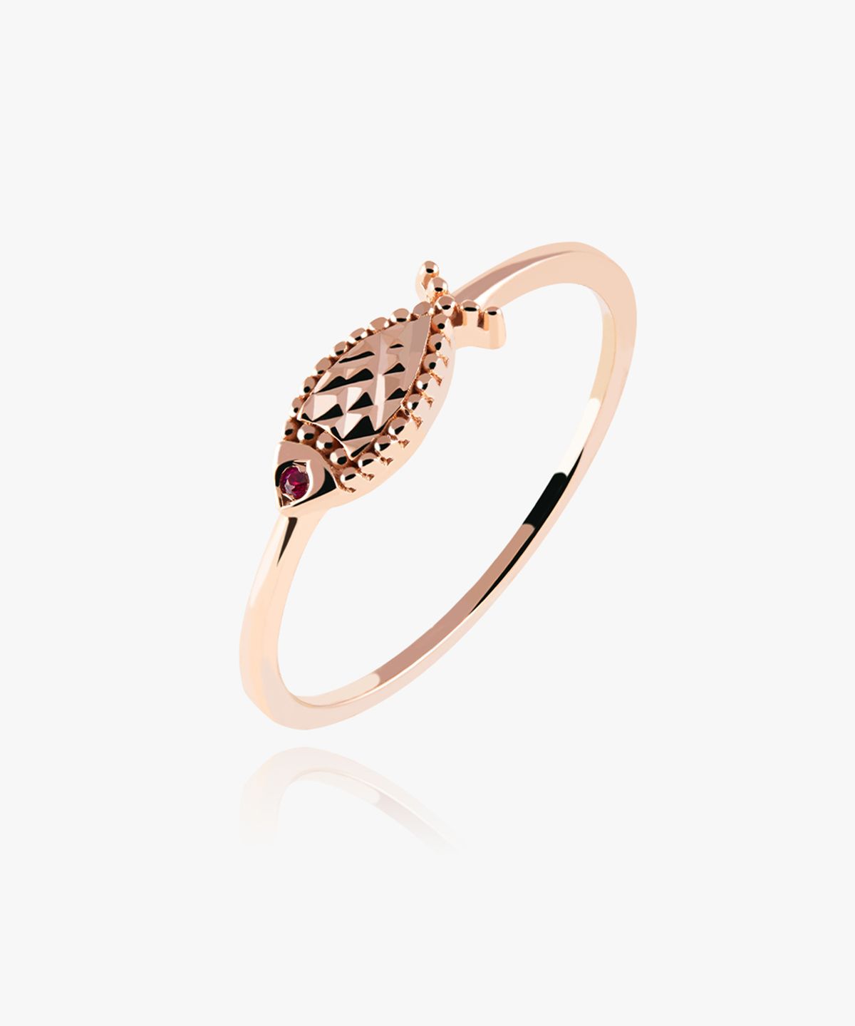 엘렌쥬얼리(HELENE JEWELRY) 14K 18K 물고기 컷팅 루비 아이 미스 링 금 반지