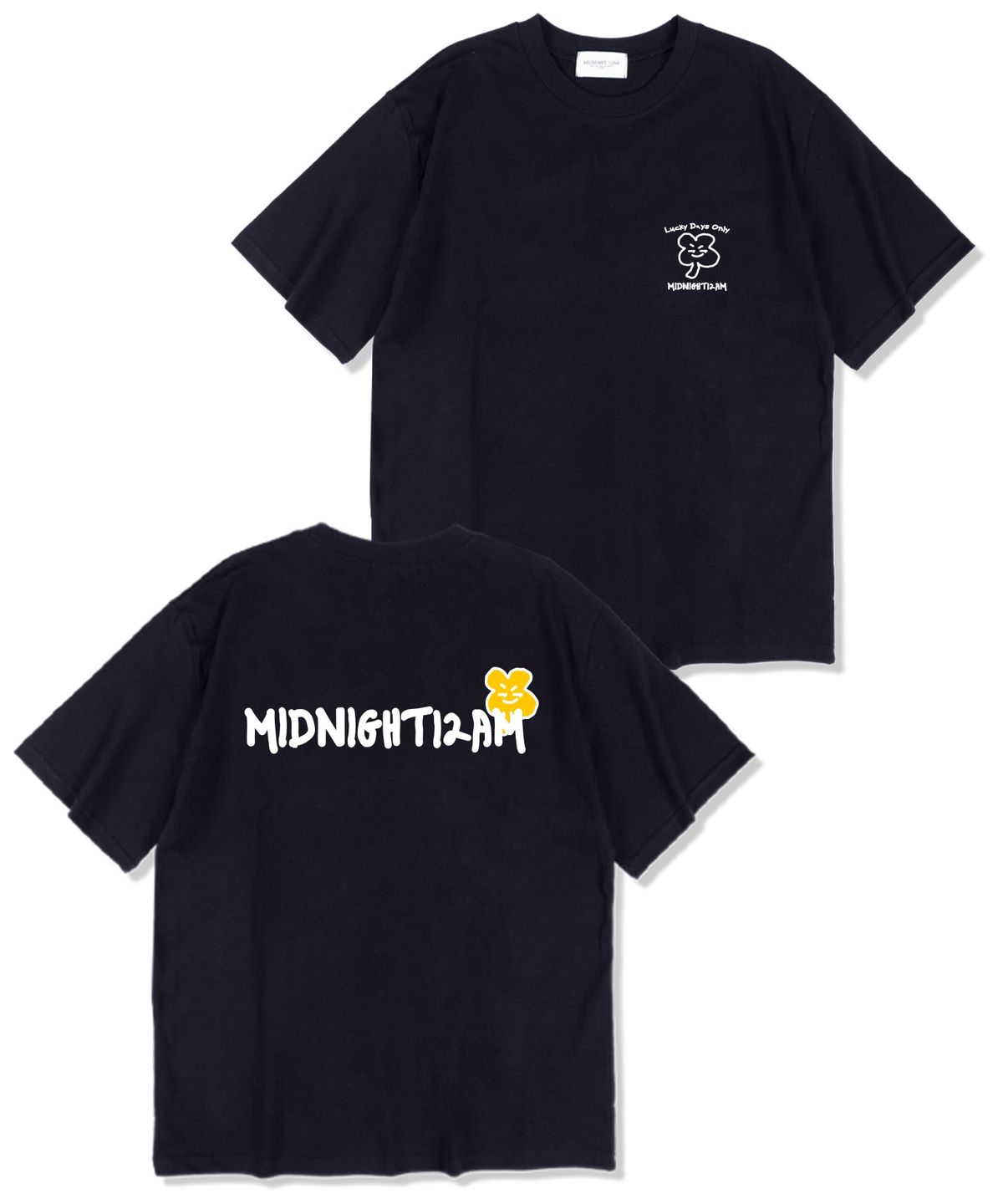미드나잇12에이엠(MIDNIGHT12AM) 럭키데이즈 오버핏 반팔 티셔츠 네이비