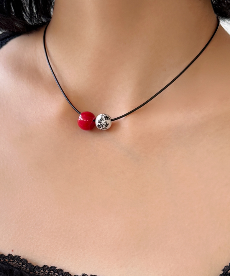 flower ball string necklace