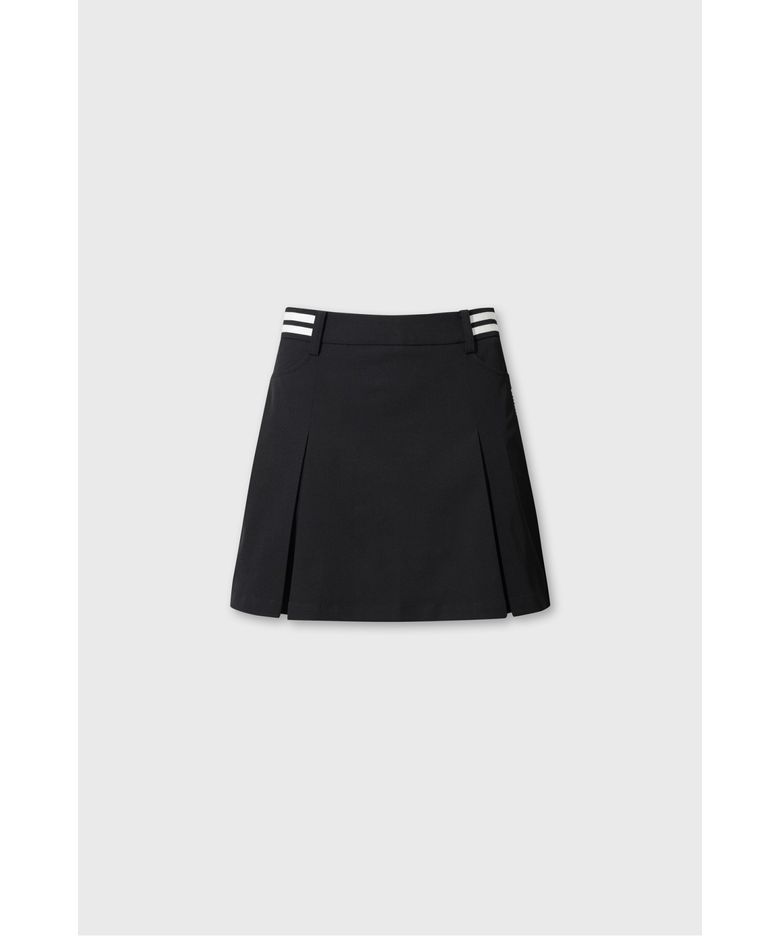 [Exclusive] Unbalanced line pleats skort WWKCM26901BKX